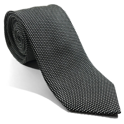 Mottled White Silk Grenadine Tie (Garza Fina)