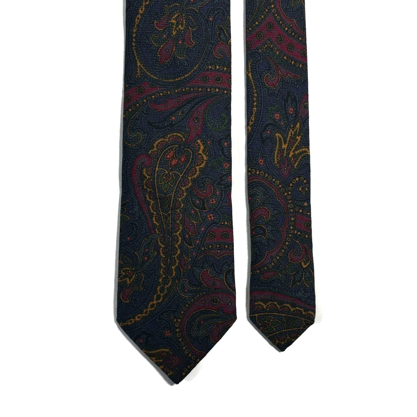 Navy Blue Paisley Wool/Silk Tie