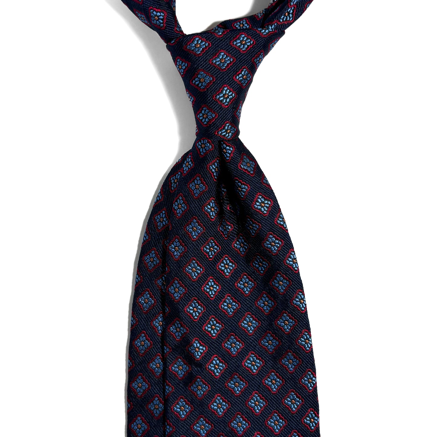 Navy Blue Diamond Silk Jacquard Tie