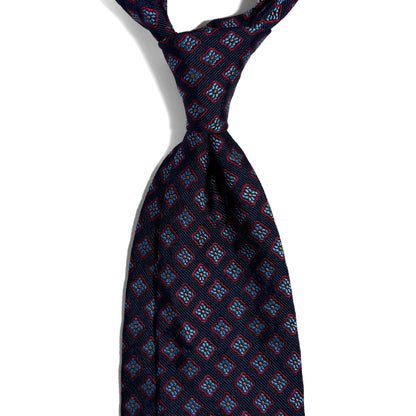Navy Blue Diamond Silk Jacquard Tie
