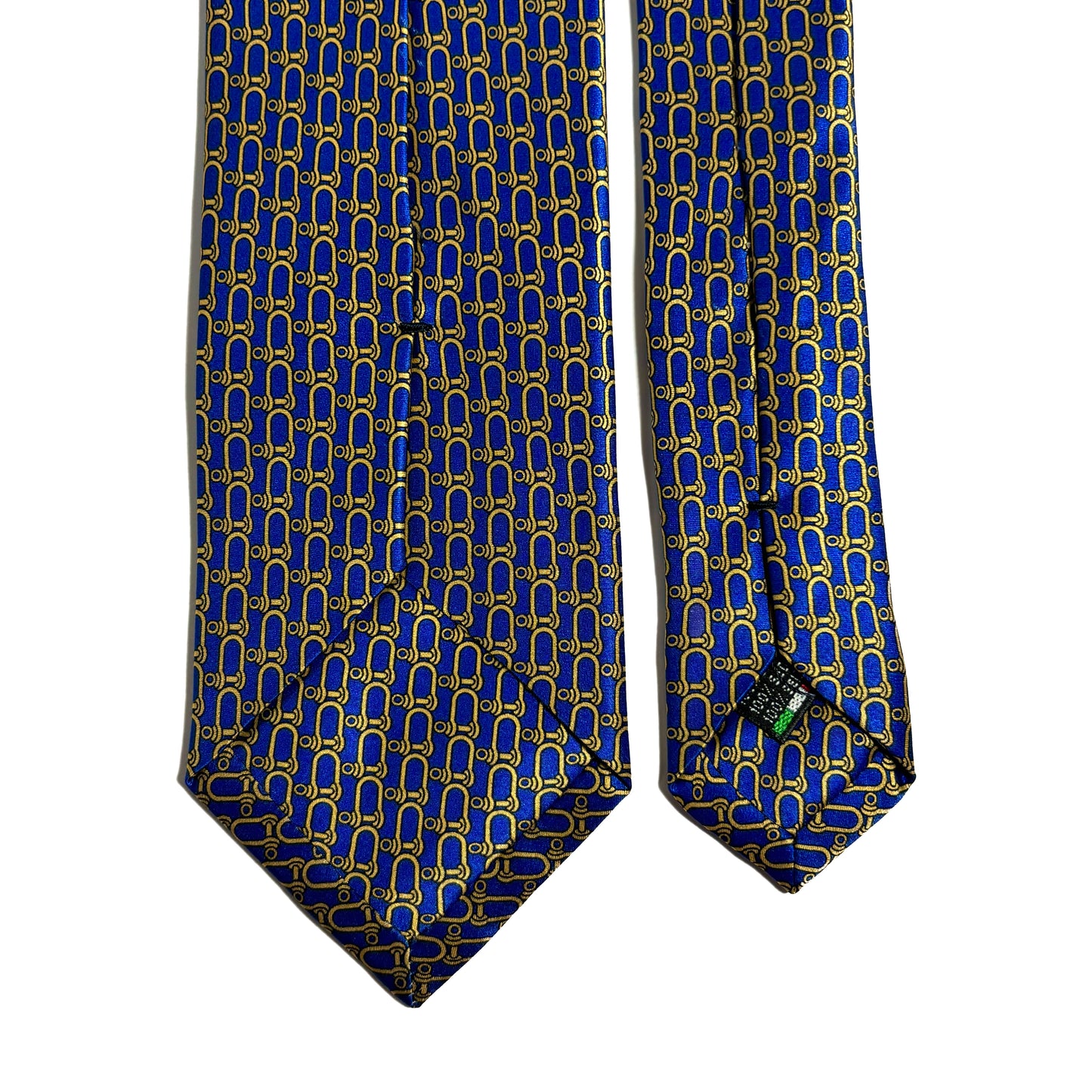 Royal Blue & Gold Bridle Motif Silk Satin Tie