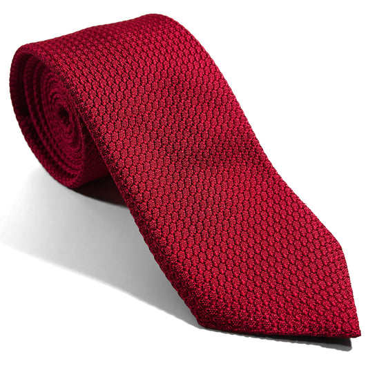 Crimson Red Silk Grenadine Tie (Garza Grossa)