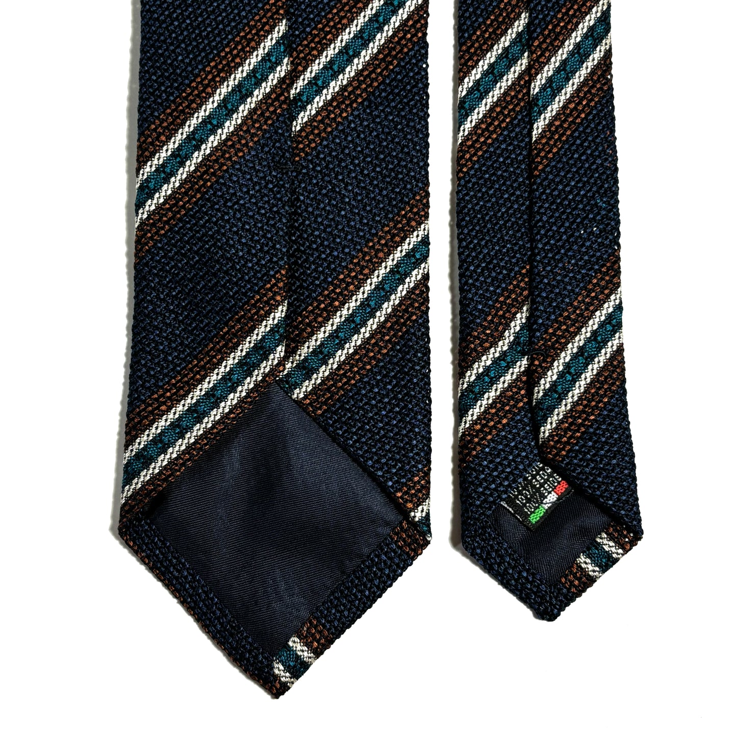 Blue Striped Italian Silk Grenadine Tie