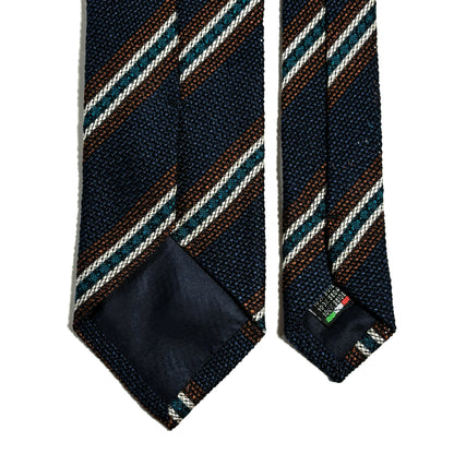 Blue Striped Italian Silk Grenadine Tie