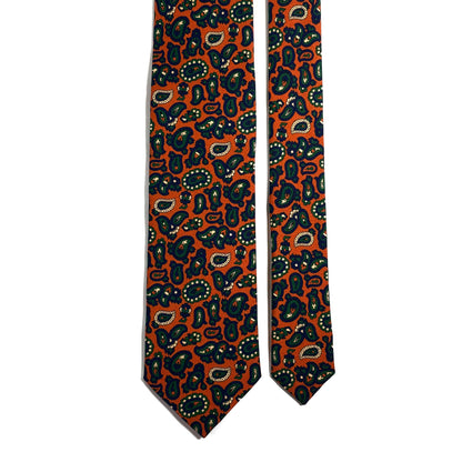 Orange Paisley Ancient Madder Silk Tie
