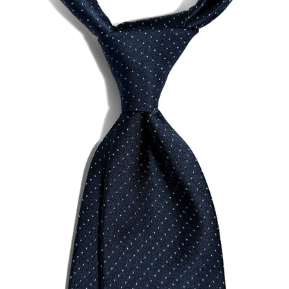 Navy Blue Polka Dot Silk Jacquard Tie