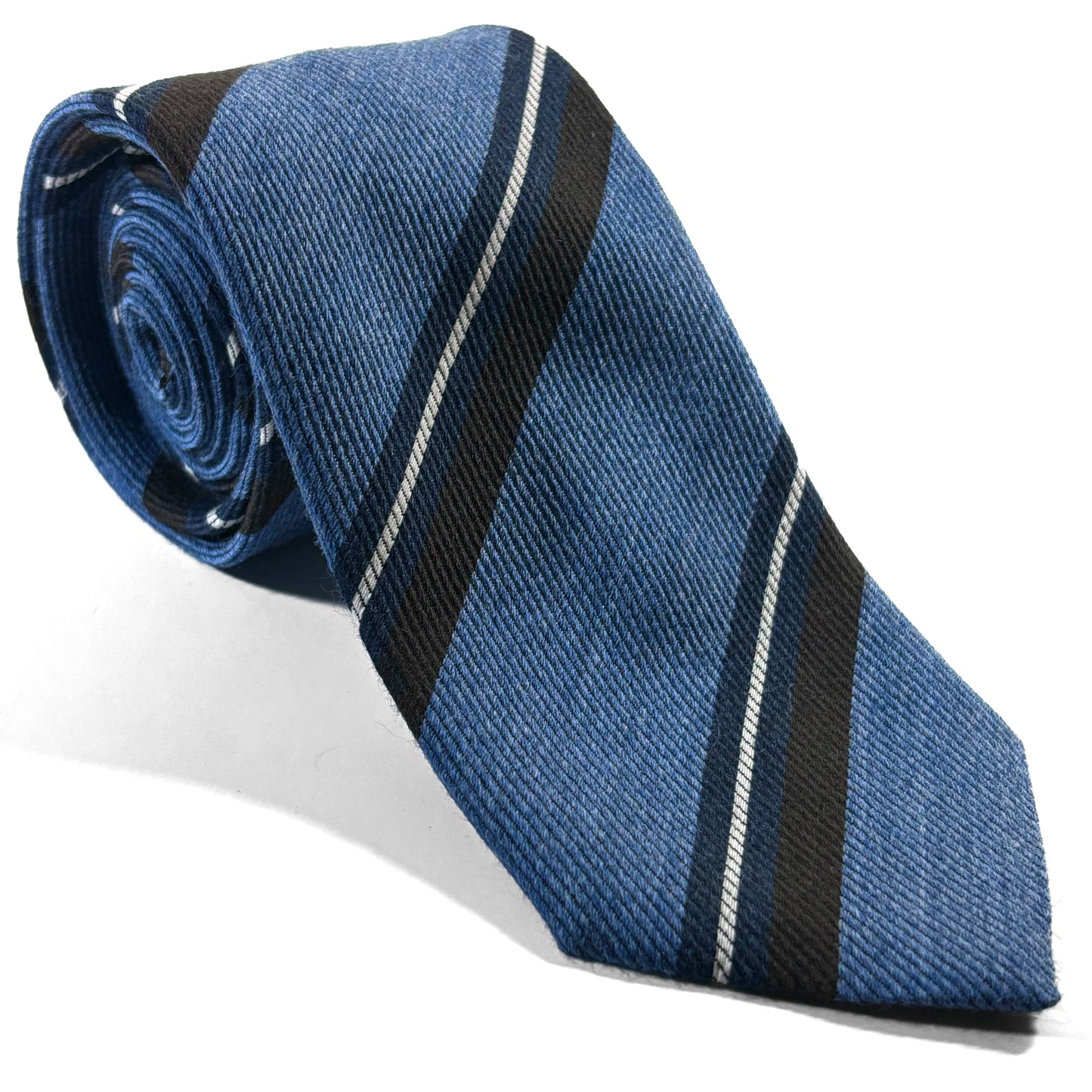 Light Blue Striped Wool/Silk Tie