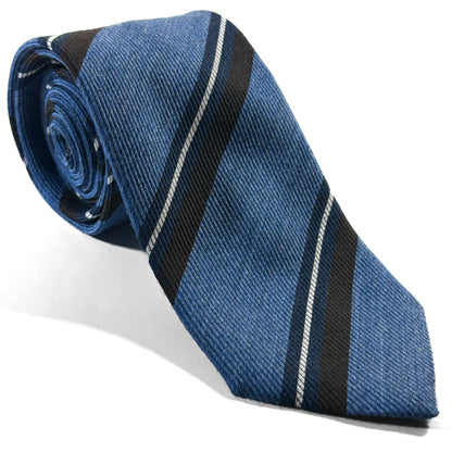 Light Blue Striped Wool/Silk Tie