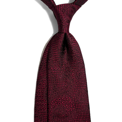 PHOENIX Red Paisley Silk Grenadine Jacquard Tie
