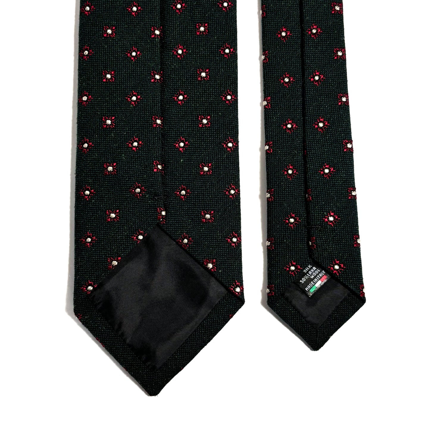 Forest Green Floral Wool/Silk Jacquard Tie