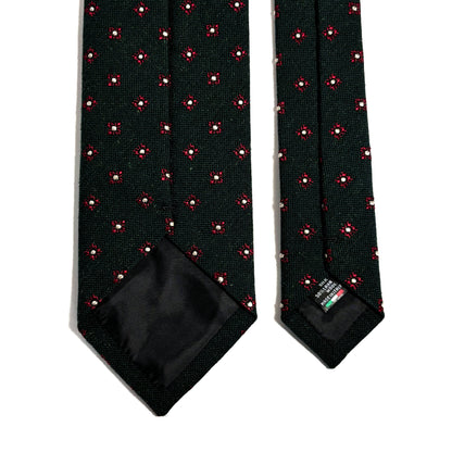 Forest Green Floral Wool/Silk Jacquard Tie