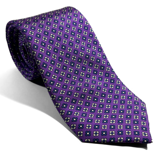 Purple Small Floral Silk Tie