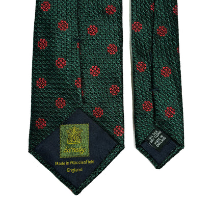 Forest Green Floral Silk Grenadine Tie (English Weave)
