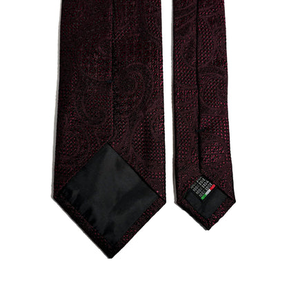 PHOENIX Burgundy Paisley Silk Grenadine Jacquard Tie