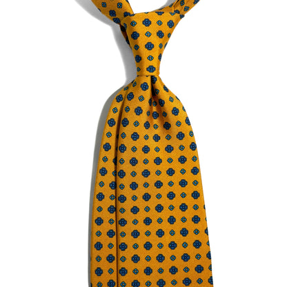 Marigold Yellow Floral Printed Silk Tie