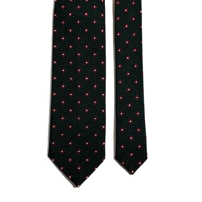 Forest Green Floral Wool/Silk Jacquard Tie