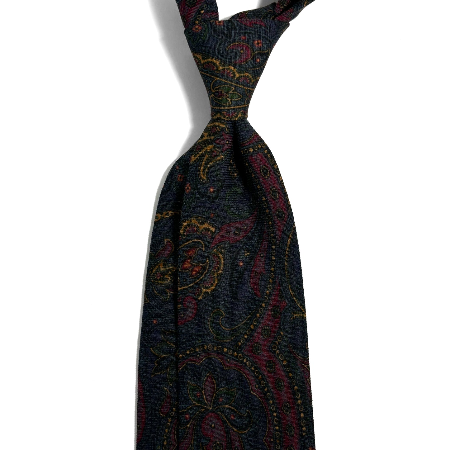 Navy Blue Paisley Wool/Silk Tie
