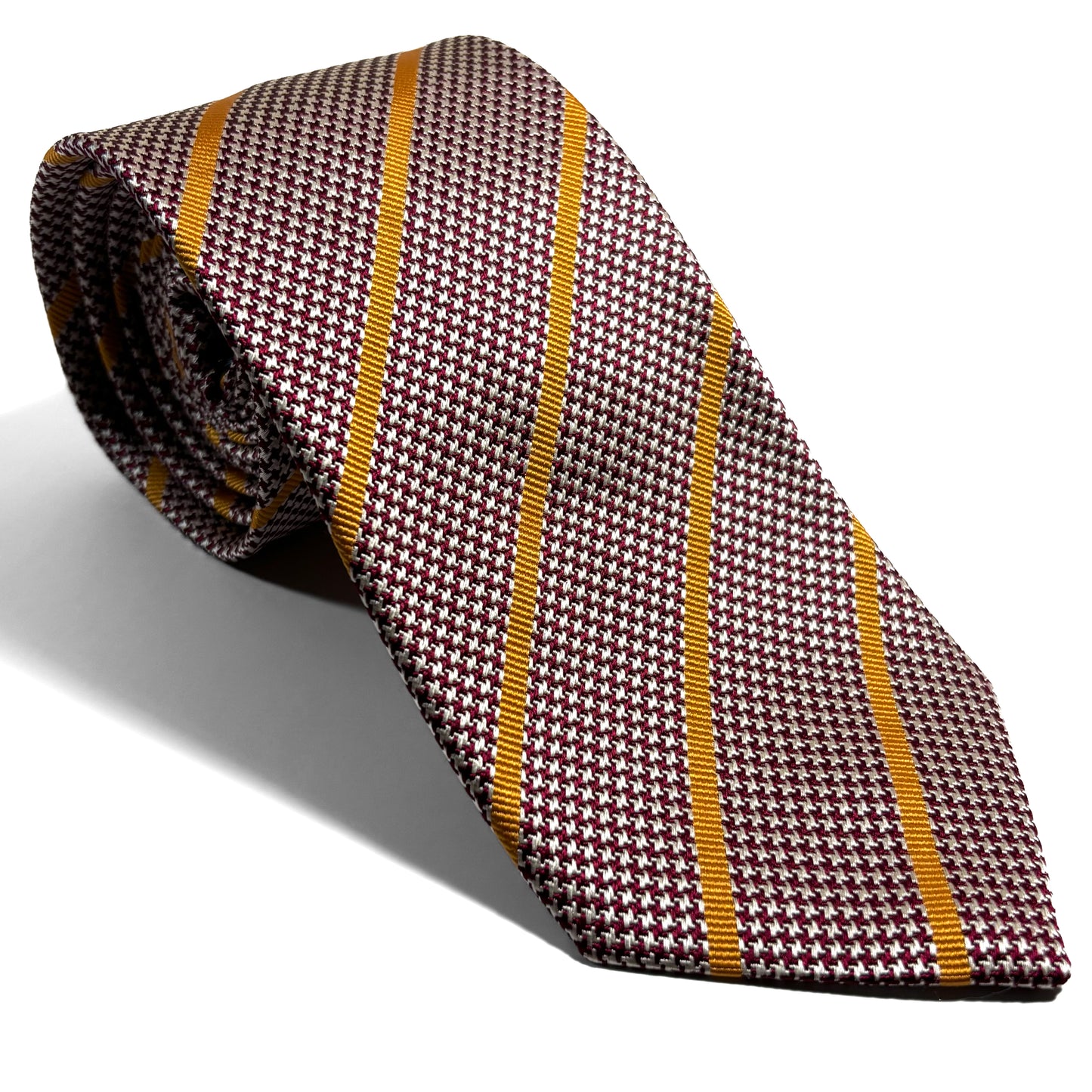Red & Gold Striped Silk Jacquard Tie
