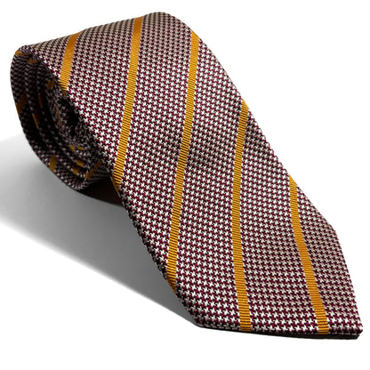 Red & Gold Striped Silk Jacquard Tie