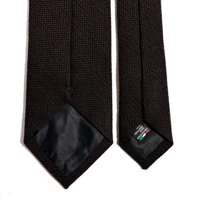 Dark Brown Wool/Silk Grenadine Tie (Garza Fina)