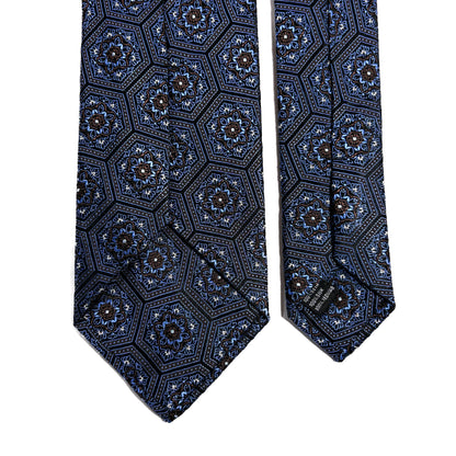 Light Blue & Brown Hexagon Silk Jacquard Tie