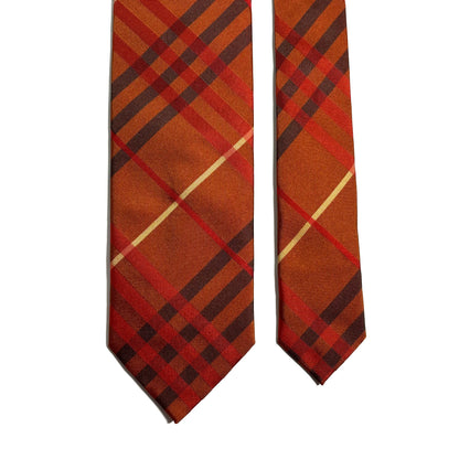 Copper Orange Tartan Silk Jacquard Tie