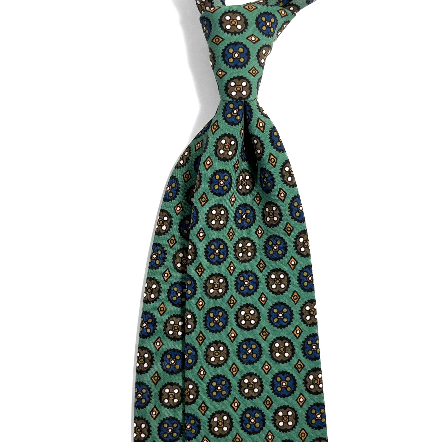 Mint Green Floral Ancient Madder Silk Tie
