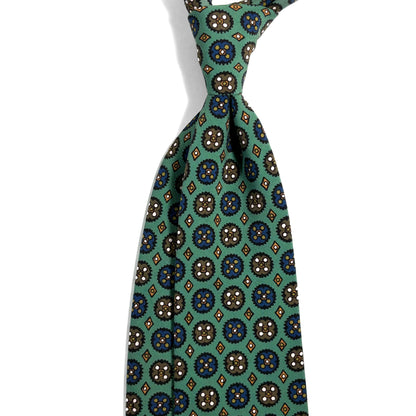 Mint Green Floral Ancient Madder Silk Tie
