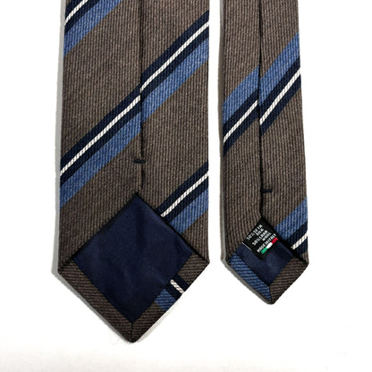 Light Brown Striped Wool/Silk Tie