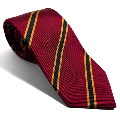 Burgundy & Gold Striped Silk Repp Tie