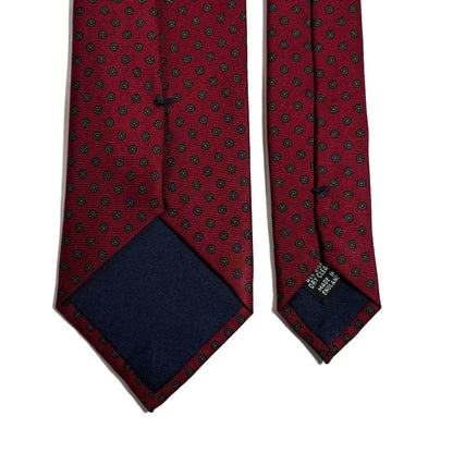 Hand-Printed Burgundy Floral Silk Tie