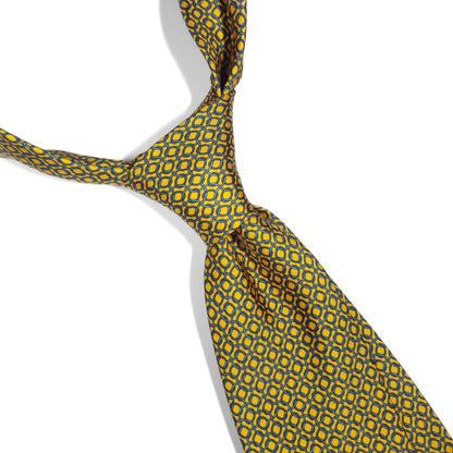 Yellow Motif Whimsical Printed Silk Tie