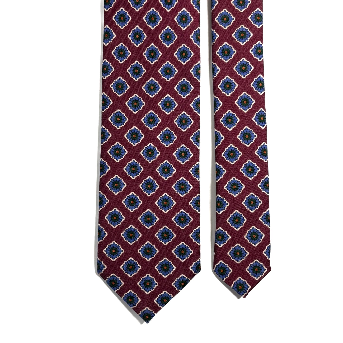 Burgundy Geometric Wool Challis Tie