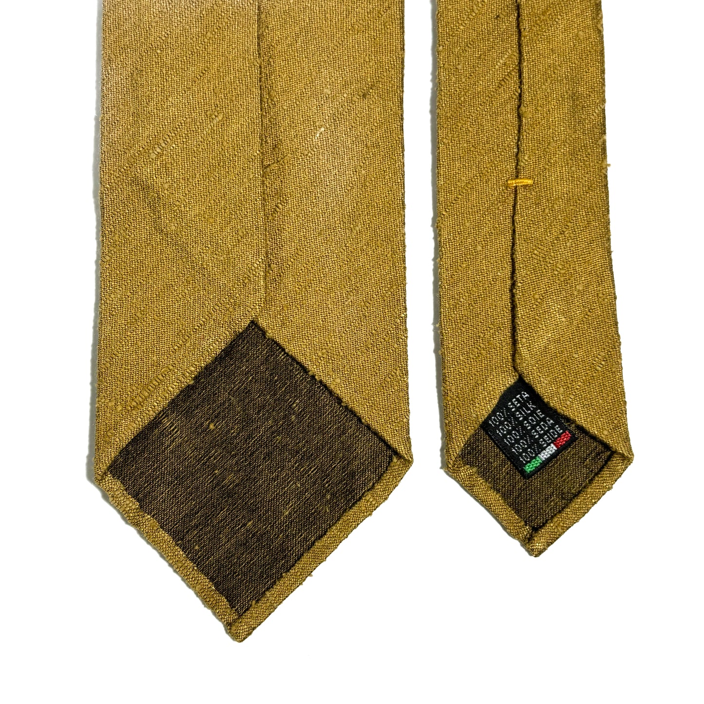 Untipped Mustard Yellow Silk Shantung Tie