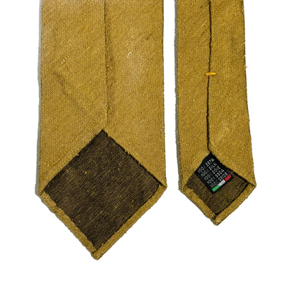 Untipped Mustard Yellow Silk Shantung Tie