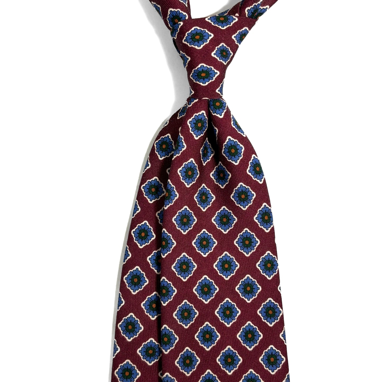 Burgundy Geometric Wool Challis Tie