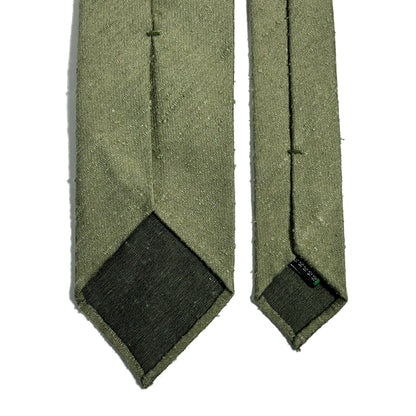 Untipped Sage Green Silk Shantung Tie
