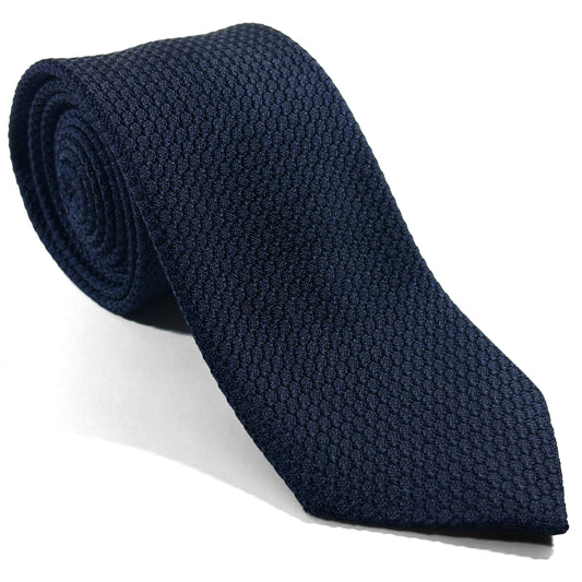Navy Blue Silk Grenadine Tie (Garza Grossa)