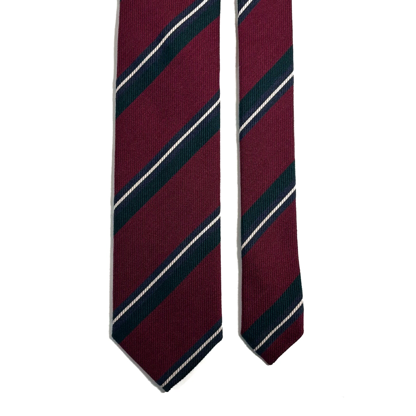Burgundy Striped Wool/Silk Tie