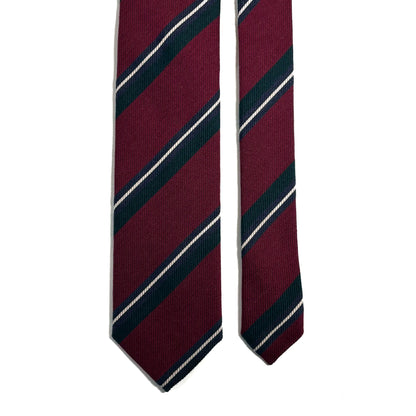 Burgundy Striped Wool/Silk Tie