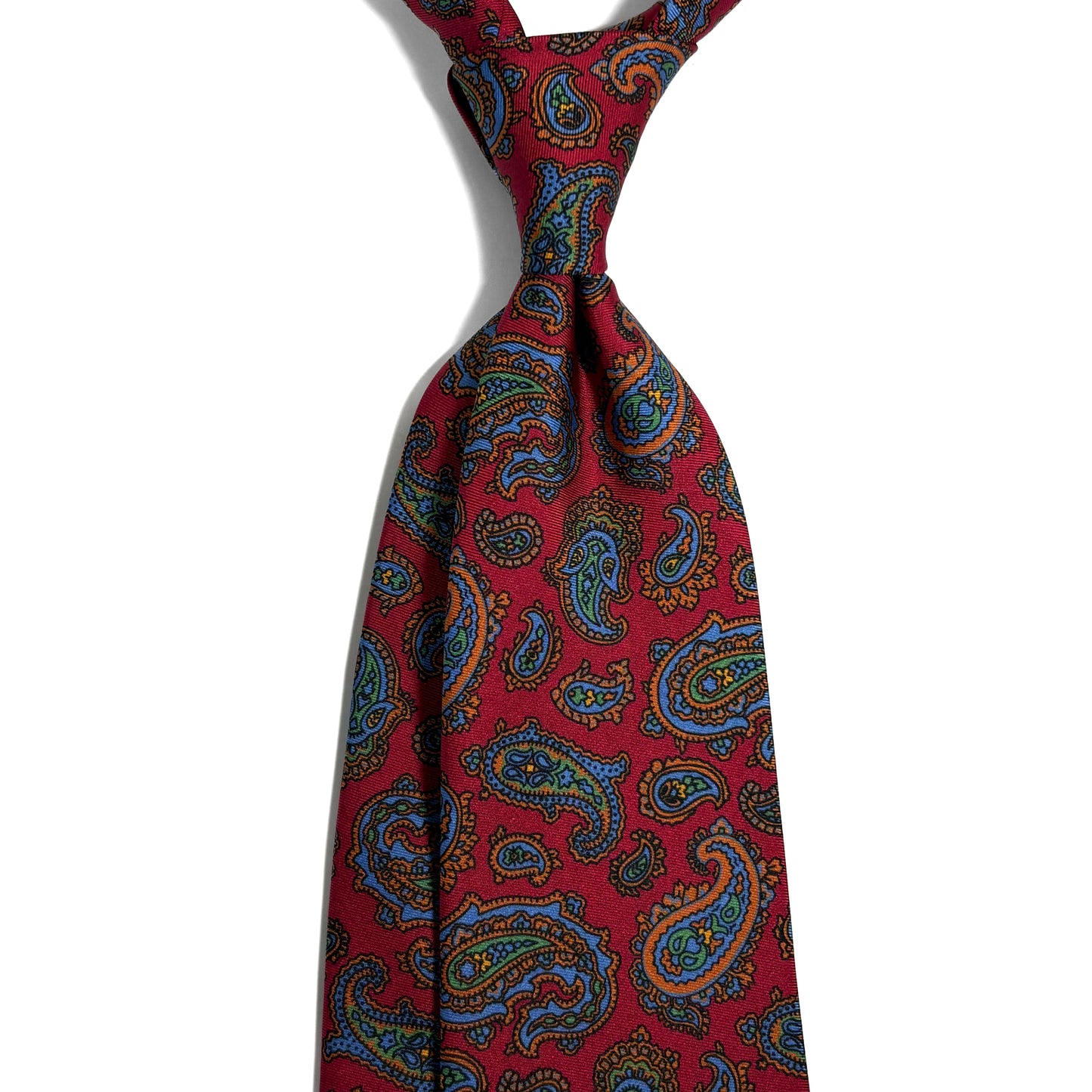 Red Paisley Printed Silk Tie