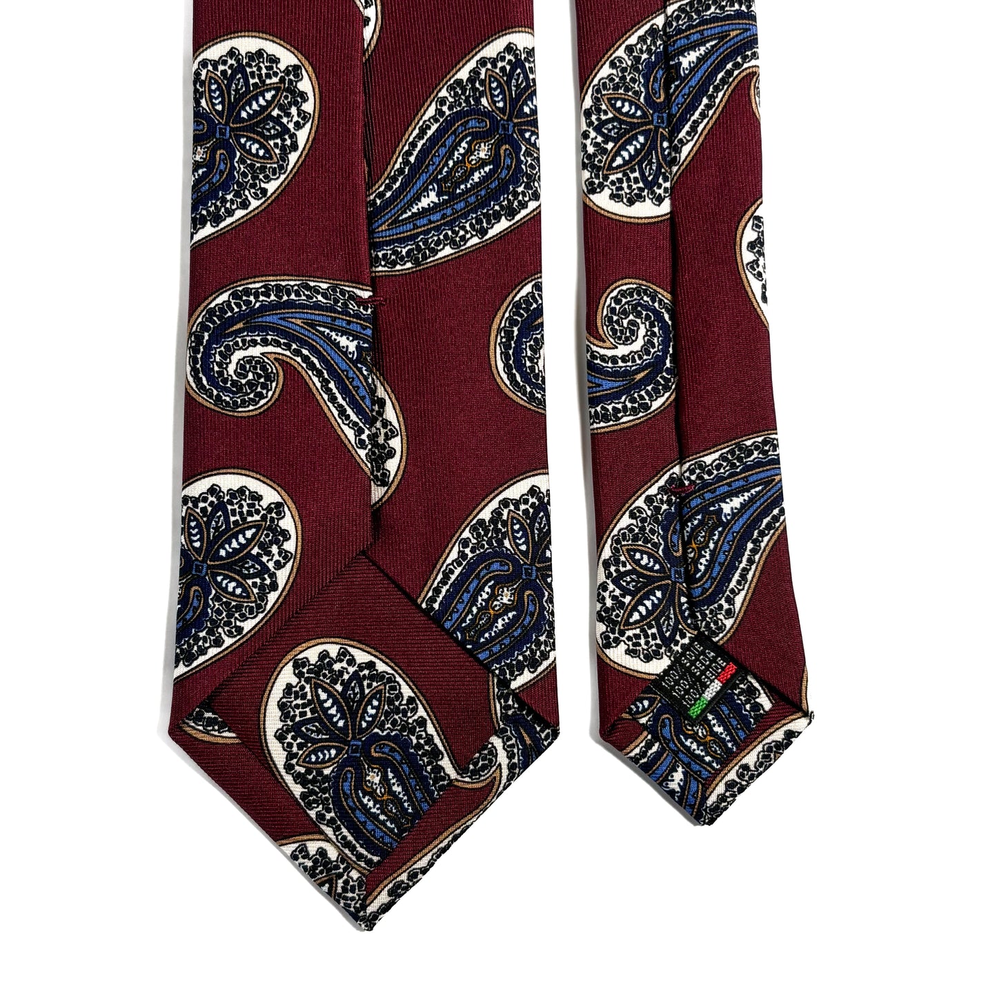 Burgundy Paisley Printed 36oz Silk Twill Tie