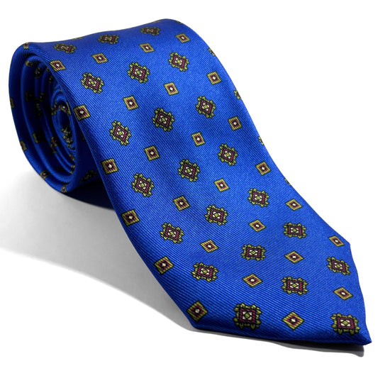 Electric Blue Geometric Silk Tie