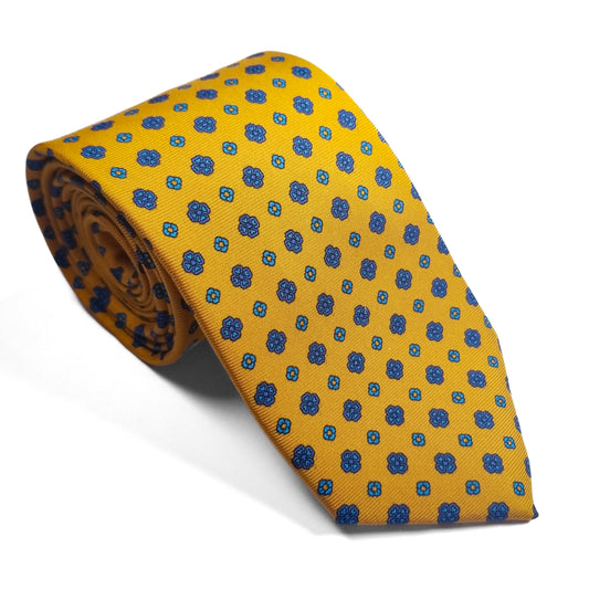 yellow-floral-printed-silk-tie
