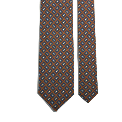 Brown Geometric Ancient Madder Silk Tie