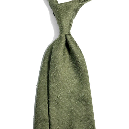 Untipped Sage Green Silk Shantung Tie