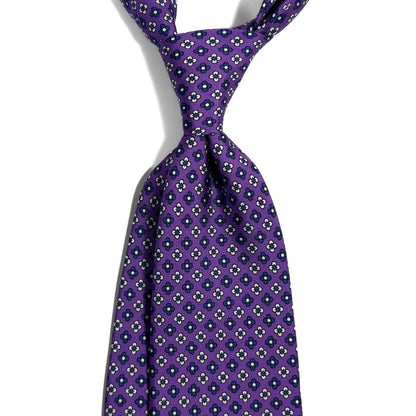 Purple Small Floral Silk Tie
