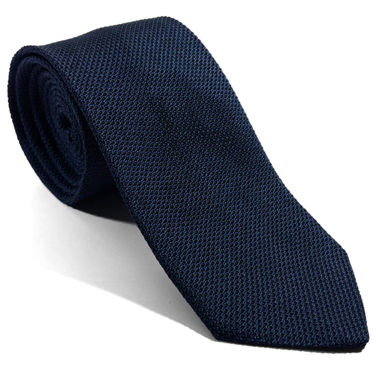 Navy Blue Silk Grenadine Tie (Garza Fina)