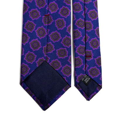 Blue & Purple Geometric Silk Tie