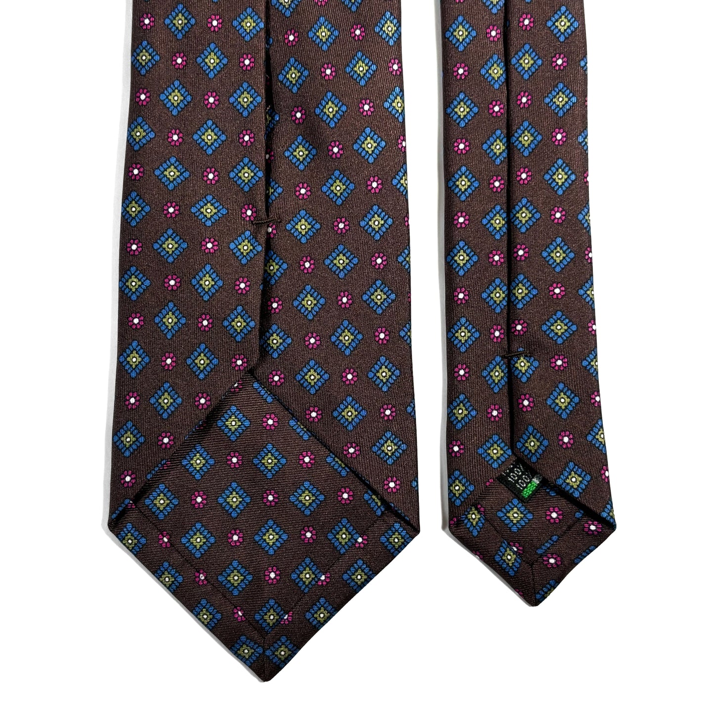 Dark Brown Geometric Printed 24oz Silk Twill Tie